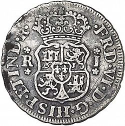Large Obverse for 1 Real 1758 coin