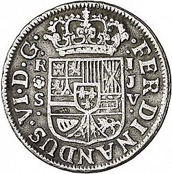 Large Obverse for 1 Real 1758 coin