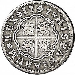 Large Reverse for 1 Real 1747 coin