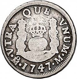 Large Reverse for 1 Real 1747 coin