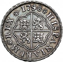 Large Reverse for 1 Real 1748 coin