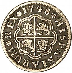 Large Reverse for 1 Real 1748 coin