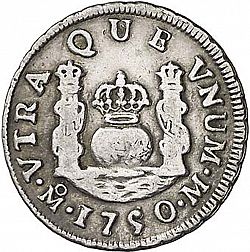 Large Reverse for 1 Real 1750 coin