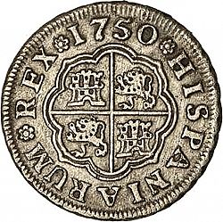Large Reverse for 1 Real 1750 coin