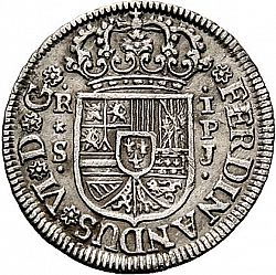 Large Reverse for 1 Real 1751 coin