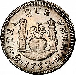 Large Reverse for 1 Real 1753 coin
