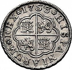 Large Reverse for 1 Real 1753 coin