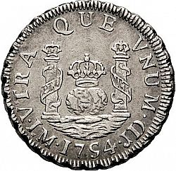 Large Reverse for 1 Real 1754 coin