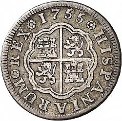 Large Reverse for 1 Real 1755 coin