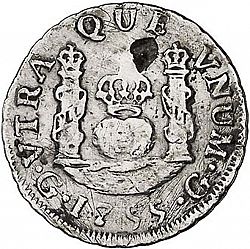 Large Reverse for 1 Real 1755 coin