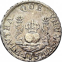 Large Reverse for 1 Real 1757 coin