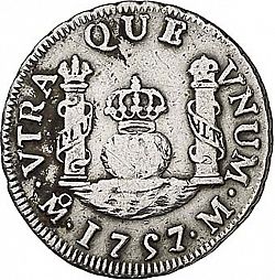 Large Reverse for 1 Real 1757 coin