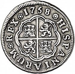 Large Reverse for 1 Real 1758 coin