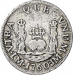 Large Reverse for 1 Real 1760 coin