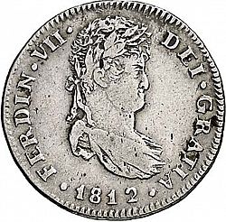 Large Obverse for 1 Real 1812 coin