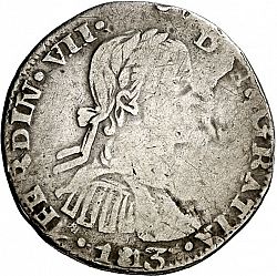 Large Obverse for 1 Real 1813 coin