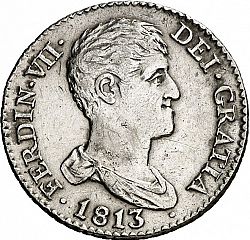 Large Obverse for 1 Real 1813 coin