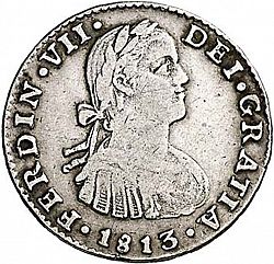 Large Obverse for 1 Real 1813 coin