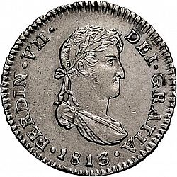 Large Obverse for 1 Real 1813 coin