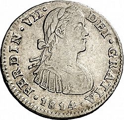 Large Obverse for 1 Real 1814 coin