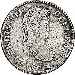 Large Obverse for 1 Real 1814 coin