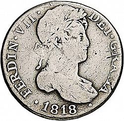 Large Obverse for 1 Real 1818 coin