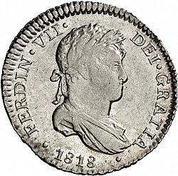 Large Obverse for 1 Real 1818 coin