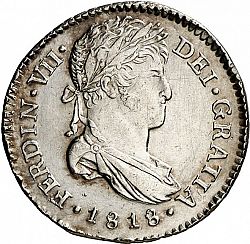 Large Obverse for 1 Real 1818 coin