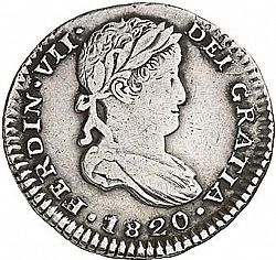 Large Obverse for 1 Real 1820 coin