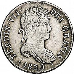 Large Obverse for 1 Real 1820 coin