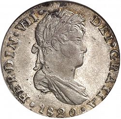 Large Obverse for 1 Real 1820 coin