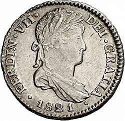 Large Obverse for 1 Real 1821 coin