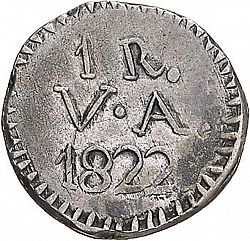 Large Obverse for 1 Real 1822 coin