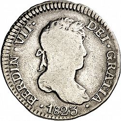 Large Obverse for 1 Real 1823 coin