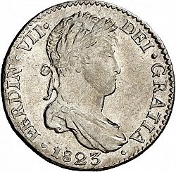Large Obverse for 1 Real 1823 coin