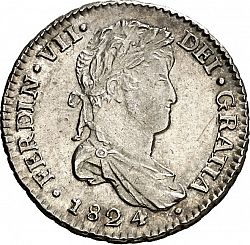 Large Obverse for 1 Real 1824 coin