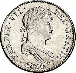 Large Obverse for 1 Real 1830 coin