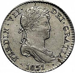 Large Obverse for 1 Real 1831 coin