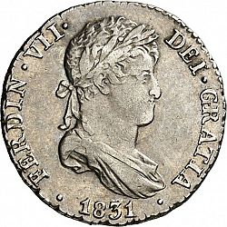 Large Obverse for 1 Real 1831 coin