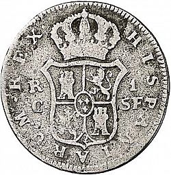 Large Reverse for 1 Real 1814 coin