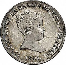 Large Obverse for 1 Real 1849 coin