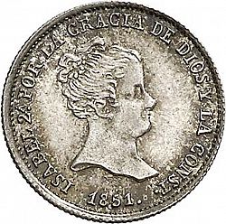 Large Obverse for 1 Real 1851 coin
