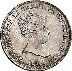 Large Obverse for 1 Real 1852 coin