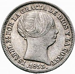 Large Obverse for 1 Real 1853 coin