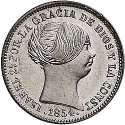 Large Obverse for 1 Real 1854 coin