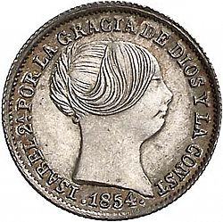Large Obverse for 1 Real 1854 coin
