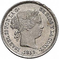 Large Obverse for 1 Real 1859 coin