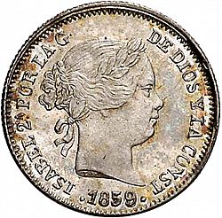 Large Obverse for 1 Real 1859 coin