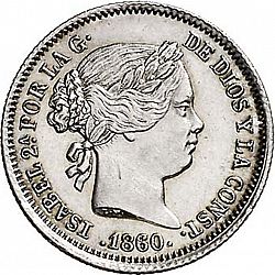 Large Obverse for 1 Real 1860 coin