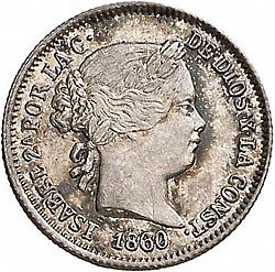 Large Obverse for 1 Real 1860 coin